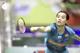 Tay vợt cầu lông Nguyễn Thùy Linh. (Ảnh: Thanh Vũ/TTXVN)