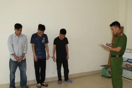 Các đối tượng trong chuyên án bị bắt giữ. (Nguồn: Công an tỉnh Nghệ An)