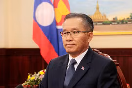 Thứ trưởng Bộ Ngoại giao, Trưởng SOM ASEAN của Lào, ông Thongphane Savanphet tại cuộc phỏng vấn. (Ảnh: Phạm Kiên/TTXVN)
