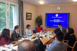 Tọa đàm khoa học với chủ đề Chuyển đổi số và đổi mới sáng tạo hậu COVID-19. (Ảnh: Tố Uyên/TTXVN)