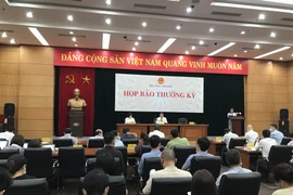 Bộ Công Thương họp báo về tình hình sản xuất công nghiệp và thương mại. (Ảnh: Đức Duy/Vietnam+)