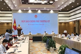 Phiên Họp báo do Văn phòng Chính phủ tổ chức ngày 2/10. (Ảnh: Đức Duy/Vietnam+)