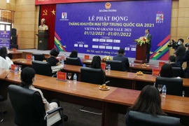 Thứ trưởng Đỗ Thắng Hải phát biểu tại Lễ phát động Tháng Khuyến mại tập trung quốc gia 2021. (Ảnh: Đức Duy/Vietnam+)