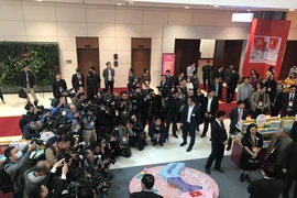 Gần 500 phóng viên trực tiếp tham gia đưa tin, viết bài tại Đại hội Đảng toàn quốc lần thứ XIII. (Ảnh: Xuân Quảng/Vietnam+)