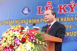 Phó Thủ tướng Nguyễn Xuân Phúc phát biểu tại Lễ kỷ niệm. (Ảnh: Doãn Tấn/TTXVN)