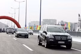 Lễ thông xe cầu Sài Gòn 2. (Ảnh: Hoàng Hải/TTXVN)