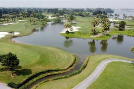 Sân golf Đầm Vạc (thành phố Vĩnh Yên) với 18 lỗ đạt tiêu chuẩn thi đấu quốc tế đã sẵn sàng các điều kiện thi đấu cho Giải Golf- SEA Games 31. (Ảnh : Hoàng Hùng/TXVN)