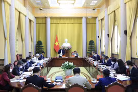 Chủ tịch nước Nguyễn Xuân Phúc phát biểu. (Ảnh: Thống Nhất/TTXVN)