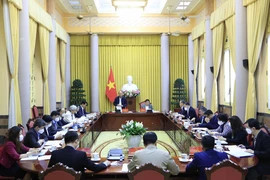 Chủ tịch nước Nguyễn Xuân Phúc phát biểu. (Ảnh: Thống Nhất/TTXVN)