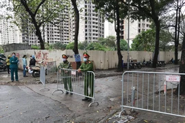 Khu vực cách ly mới tại quận Hoàng Mai. (Ảnh: PV/Vietnam+) 