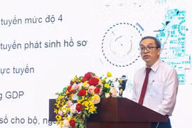 Thứ trưởng Thông tin và Truyền thông Phan Tâm tại hội nghị. (Ảnh: PV/Vietnam+)