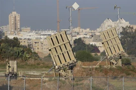 Hệ thống phòng thủ tên lửa Vòm Sắt (Iron Dome) được triển khai tại Ashdod , Israel, ngày 12/11/2019. (Ảnh: AFP/TTXVN)