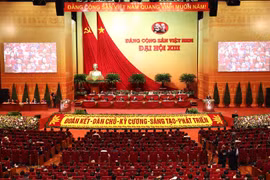 Phiên tham luận tại hội trường, sáng 27/1/2021. (Ảnh: TTXVN)