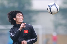 Tuấn Anh đã có buổi tập đầu tiên với U23 Việt Nam sáng nay. Anh từng thổ lộ mình muốn trở lại cùng đội bóng “sớm nhất có thể”. (Ảnh: Minh Chiến/Vietnam+)