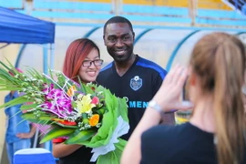 Đây là sự kiện đầu tiên mà Andy Cole tham dự trong chuỗi sự kiện do Clear Men tài trợ ở Việt Nam. (Ảnh: Minh Chiến/Vietnam+)