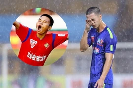 19 vòng V-League, Công Phượng (phải) chỉ có 5 lần lập công. Con số tương tự của Văn Thắng là 12. (Ảnh: Minh Chiến/Vietnam+)