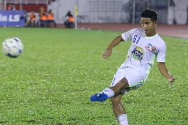 Đức Lương là cái tên thứ chín của Hoàng Anh Gia Lai lên tuyển. (Ảnh: Minh Chiến/Vietnam+)