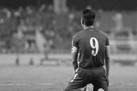 Lê Công Vinh đầy tiếc nuối sau trận hòa cay đắng của tuyển Việt Nam. (Ảnh: Minh Chiến/Vietnam+)