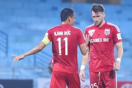 Bình Dương đã trở lại ngôi đầu sau vòng 22 V-League. (Ảnh: Minh Chiến/Vietnam+)