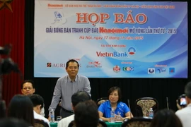 Buổi họp báo giải bóng bàn Hà Nội mới mở rộng 2015. (Ảnh: Minh Chiến/Vietnam+)