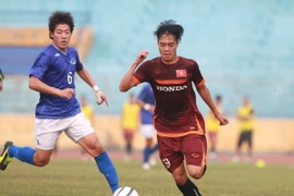 Cơ hội hiếm hoi U23 Việt Nam tạo được trận này tới từ Văn Toàn. (Ảnh: Đỗ Đen/Vietnam+)