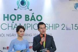 Buổi họp báo ra mắt FLC Golf Championship 2015. (Ảnh: Minh Chiến/Vietnam+)