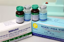 Vaccine phối hợp Sởi-Rubella do Việt Nam sản xuất đã được thử nghiệm lâm sàng và được đánh giá là an toàn, hiệu quả cho người sử dụng trong Chương trình Tiêm chủng Mở rộng, phục vụ tiêm miễn phí cho trẻ em từ năm 2017. (Ảnh: Dương Ngọc/TTXVN)