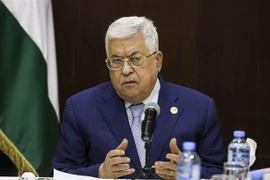Tổng thống Palestine Mahmoud Abbas chủ trì một cuộc họp của Ban lãnh đạo Palestine tại Ramallah, Bờ Tây. (Ảnh: AFP/TTXVN) 