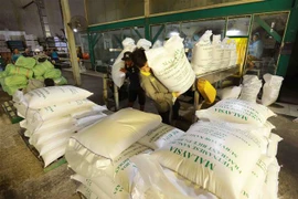 Đóng gói gạo xuất khẩu. (Ảnh: Vũ Sinh/TTXVN)