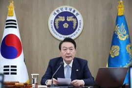 Tổng thống Hàn Quốc Yoon Suk Yeol phát biểu trong cuộc họp nội các ở Seoul ngày 25/1. (Ảnh: Yonhap/TTXVN)