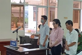 3 bị cáo tại phiên tòa. (Ảnh: Tuấn Kiệt/TTXVN)