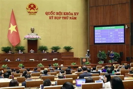 Quốc hội biểu quyết thông qua Nghị quyết thí điểm một số cơ chế, chính sách đặc thù phát triển Thành phố Hồ Chí Minh. (Ảnh: Doãn Tấn/TTXVN)