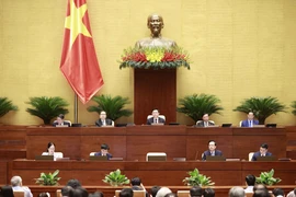 Chủ tịch Quốc hội Vương Đình Huệ điều hành phiên chất vấn. (Ảnh: Doãn Tấn/TTXVN)