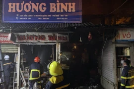 Hiện trường vụ cháy. (Ảnh: Mạnh Khánh/Vietnam+)