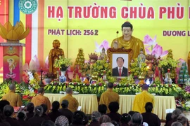 Quang cảnh Lễ cầu siêu tưởng niệm Chủ tịch nước Trần Đại Quang. (Ảnh: Thu Hằng/TTXVN)