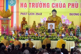 Quang cảnh Lễ cầu siêu tưởng niệm Chủ tịch nước Trần Đại Quang. (Ảnh: Thu Hằng/TTXVN)