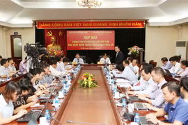 Quang cảnh buổi họp báo. (Ảnh: Dương Giang/TTXVN)