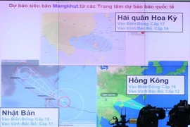 Sơ đồ đường đi của Siêu bão Mangkhut (bão số 6). (Ảnh: Vũ Sinh/TTXVN)