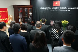 Cán bộ, nhân viên các cơ quan đại diện Việt Nam tại Sydney, Australia viếng Chủ tịch nước Trần Đại Quang. (Ảnh: TTXVN)