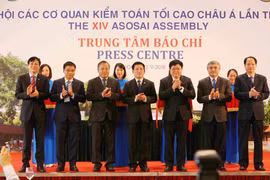 Sáng 17/9, tại Trung tâm Hội nghị Quốc gia (Hà Nội), Kiểm toán Nhà nước tổ chức Lễ khai trương Trung tâm Báo chí và họp báo về nội dung Đại hội ASOSAI 14.