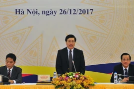 Phó Thủ tướng, Bộ trưởng Ngoại giao Phạm Bình Minh phát biểu. (Ảnh: Nguyễn Khang/TTXVN)