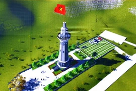 Mô hình công trình Cột cờ Lũng Pô. (Ảnh: Hồng Ninh-TTXVN)