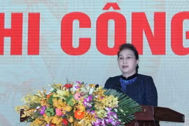 Chủ tịch Quốc hội Nguyễn Thị Kim Ngân phát biểu tại buổi lễ. (Ảnh: Trọng Đức/TTXVN)
