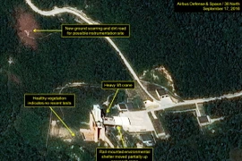 Bãi thử hạt nhân Punggye-ri của Triều Tiên. (Nguồn: TPX/TTXVN)