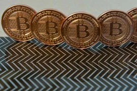 Đồng Bitcoin tại Washington, DC, Mỹ ngày 17/6/2014. (Nguồn: AFP/TTXVN)