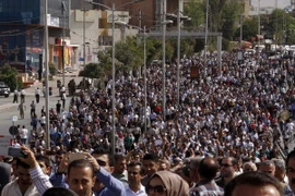 Người biểu tình tập trung tại Sulaimaniyah ngày 27/9. (Nguồn: AFP/ TTXVN)