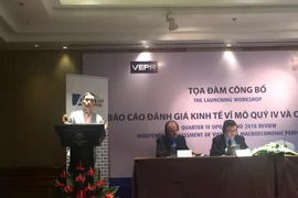 Sự kiện công bố Báo cáo kinh tế vĩ mô Việt Nam năm 2018, do VEPR thực hiện, ngày 10/1. (Ảnh: PV/Vietnam+)