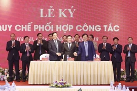 ​Lễ ký Quy chế phối hợp công tác. (Ảnh: Doãn Tấn/TTXVN)