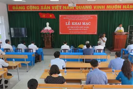 Quang cảnh lễ khai mạc kỳ thi. (Ảnh: Ánh Tuyết/TTXVN)