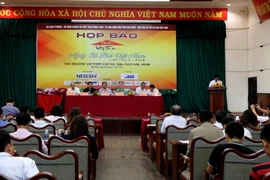 Quang cảnh buổi họp báo. (Ảnh: Ngọc Minh/Vietnam+)